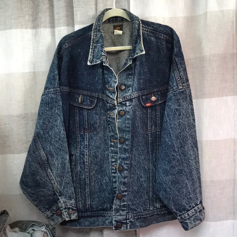 True vintage 80’s Lee heavy cotton jean jacket made in USA Sz L